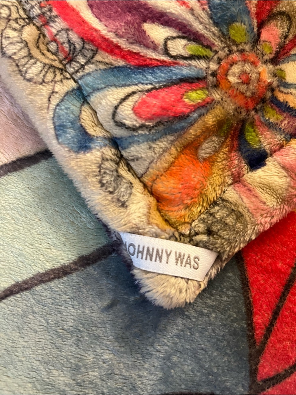 Johnny Was Laurel Canyon Cozy Blanket Multicolor Floral Plush Throw
